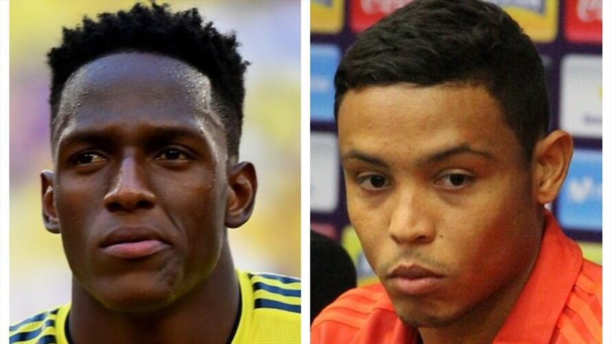 Los jugadores Yerry Mina y Luis Fernando Muriel fueron desconvocados para las próximas fechas de la eliminatoria sudamericana a Catar 2022.. Foto: Colprensa