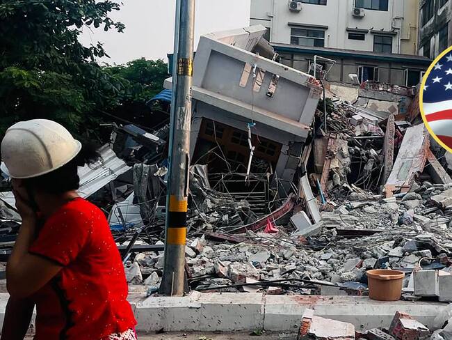 Terremoto en Birmania. FOTO: STR/AFP via Getty Images.