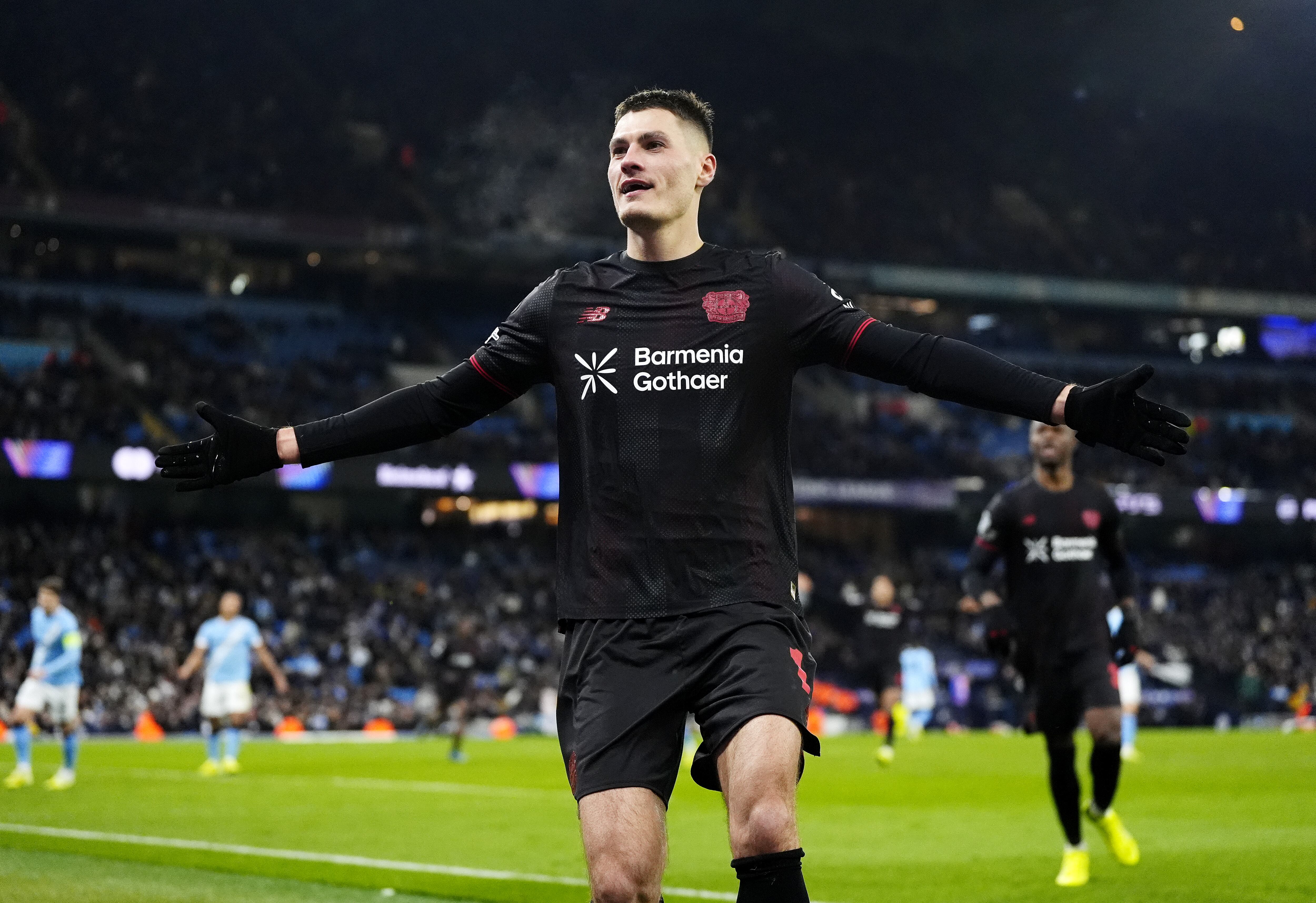 Patrik Schick celebra su gol ante el Manchester City por Champions League. FOTO: Nick Potts/PA Images via Getty Images