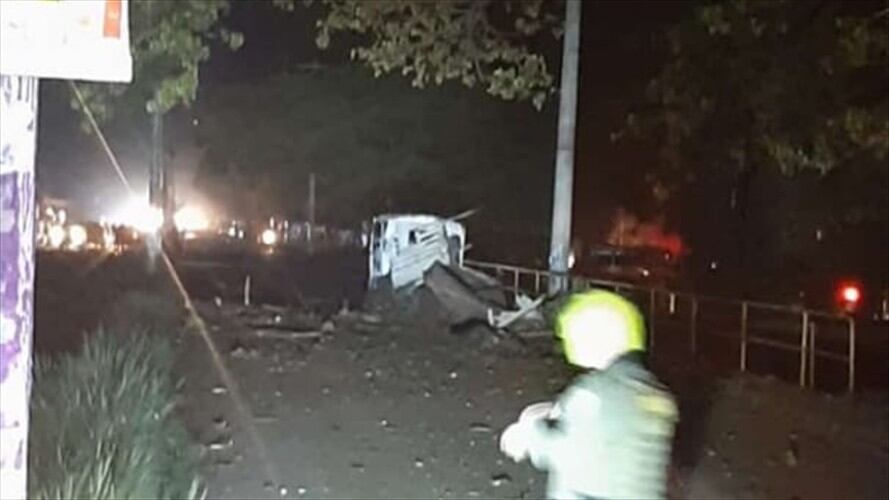 Atentado terrorista en Santander de Quilichao, norte del Cauca. Foto: Cortesía