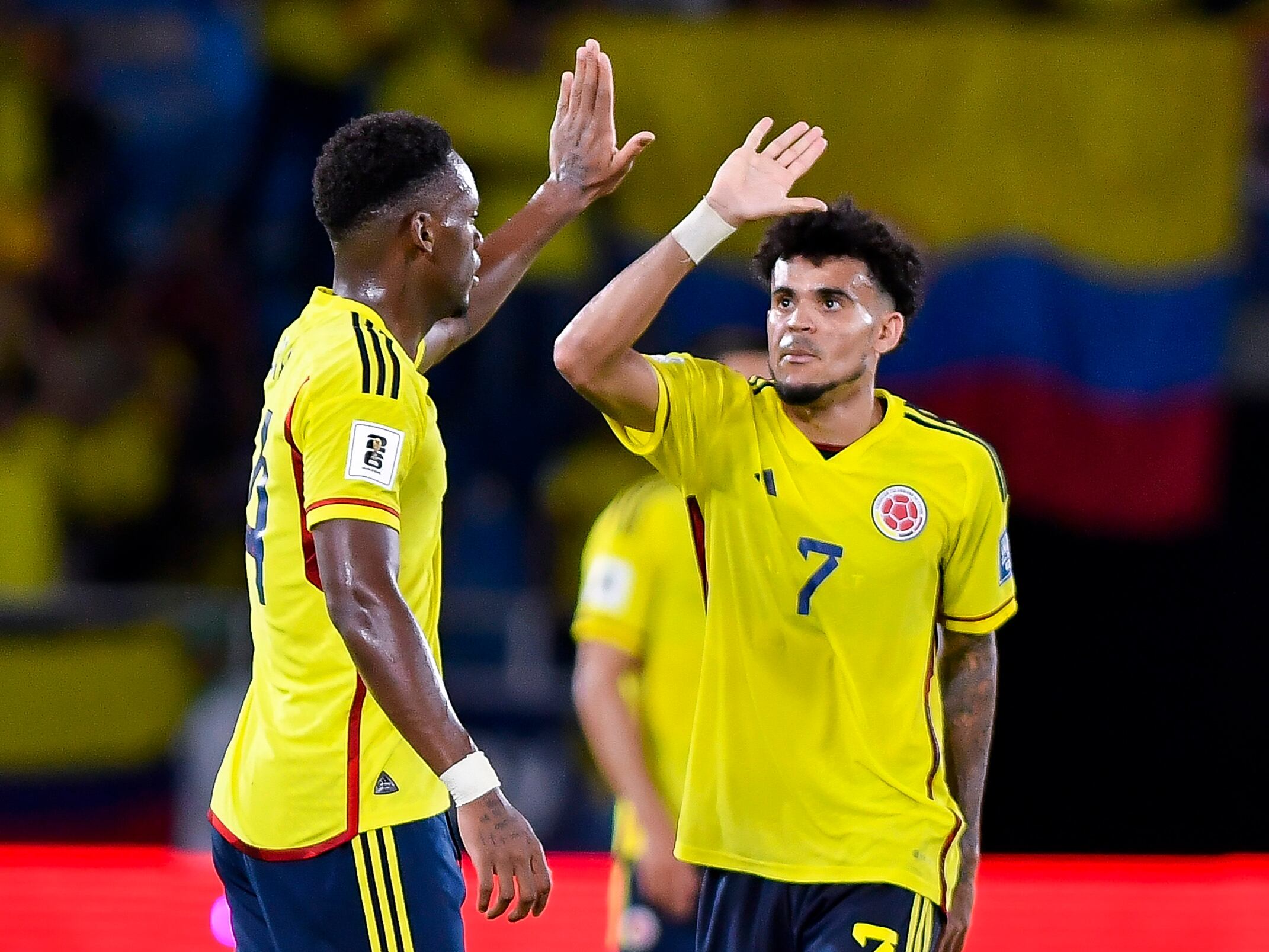 Jhon Jader Durán y Luis Díaz, jugadores de la Selección Colombia. (Photo by Gabriel Aponte/Getty Images)