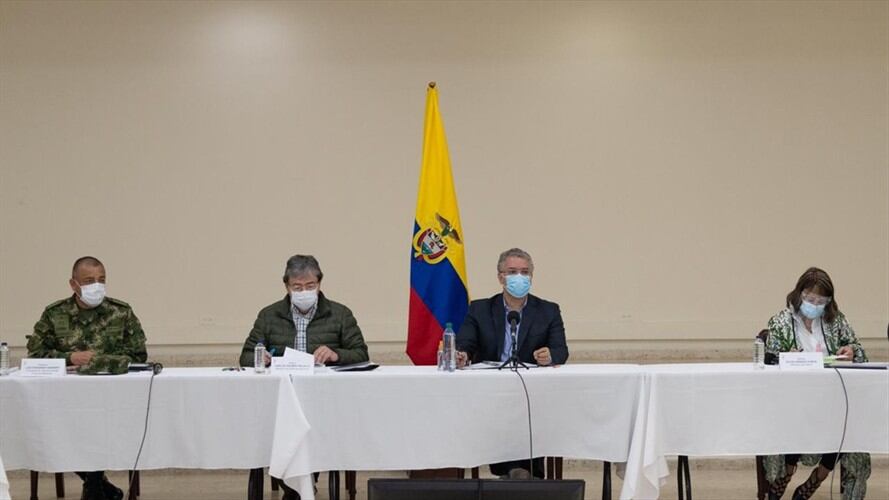 El presidente Iván Duque lideró un consejo de seguridad en Popayán, para analizar los hechos de violencia que se han registrado recientemente . Foto: Presidencia