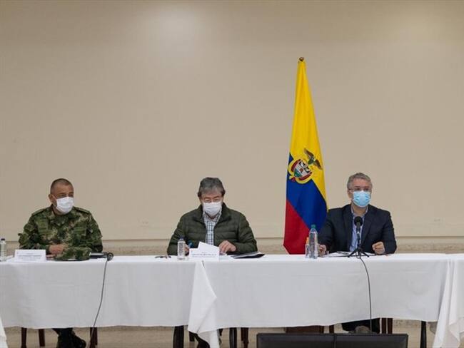 El presidente Iván Duque lideró un consejo de seguridad en Popayán, para analizar los hechos de violencia que se han registrado recientemente . Foto: Presidencia