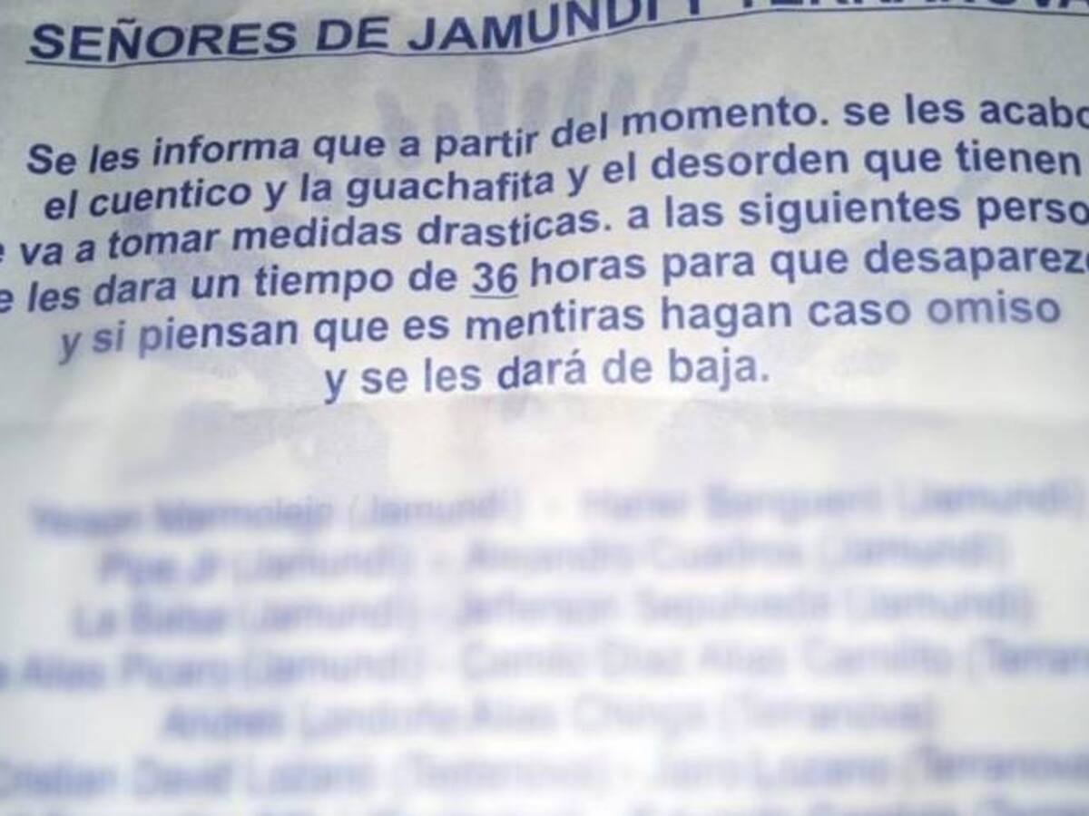 Investigan posible presencia de mexicanos en Jamundí tras circulación de panfleto