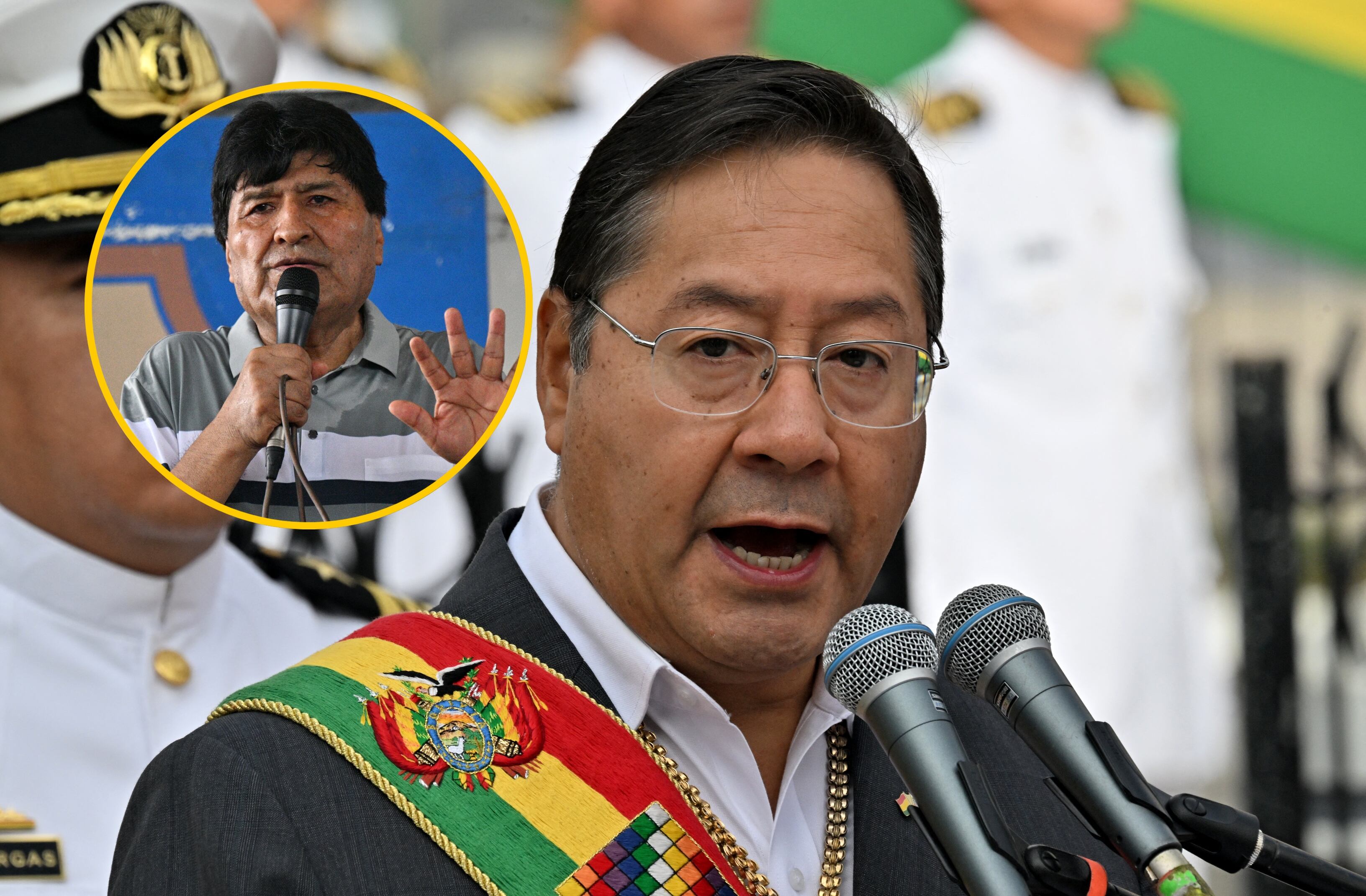 Luis Arce y Evo Morales. Foto: IZAR RALDES/AFP via Getty Images. 