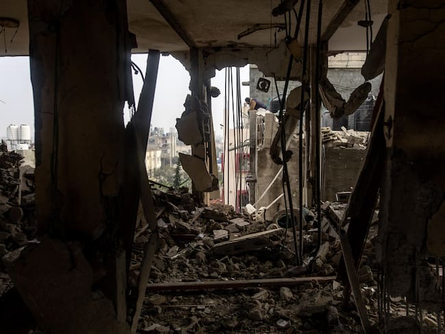 Bombardeo de Israel en Rafah. Foto: EFE/EPA/HAITHAM IMAD