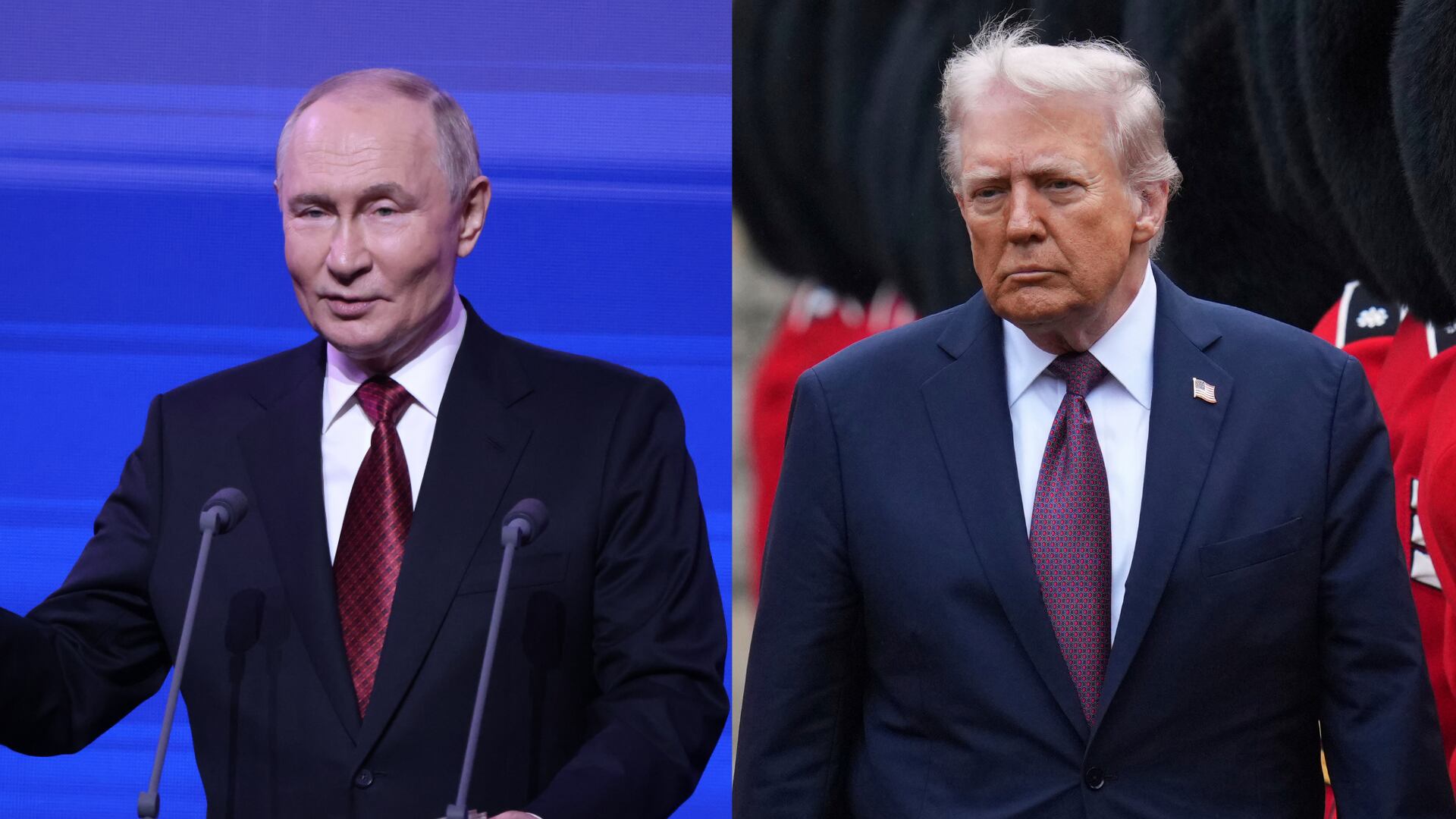 Presidente de Rusia, Vladimir Putin y Presidente de Estados Unidos, Donald Trump. Foto: Contributor/Getty Images/ Kirsty Wigglesworth - WPA Pool/Getty Images