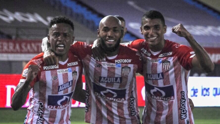 Jugadores del Junior de Barranquilla en la liga colombiana. Foto: Colprensa - Cortesía Dimayor
