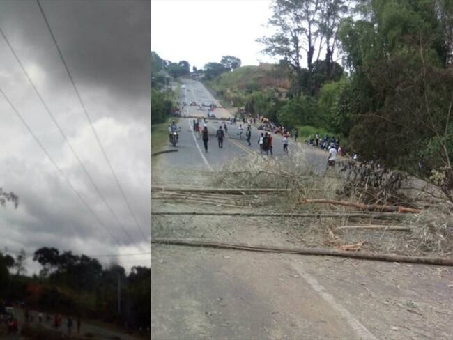 En el marco de la protesta, la comunidad taló un árbol que colapsó sobre las líneas de energía. Foto: Compañía Energética de Occidente