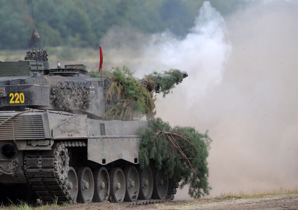 Tanque Aleman, Leopard 2. Foto: Ralf Hirschberger/picture alliance via Getty Images.