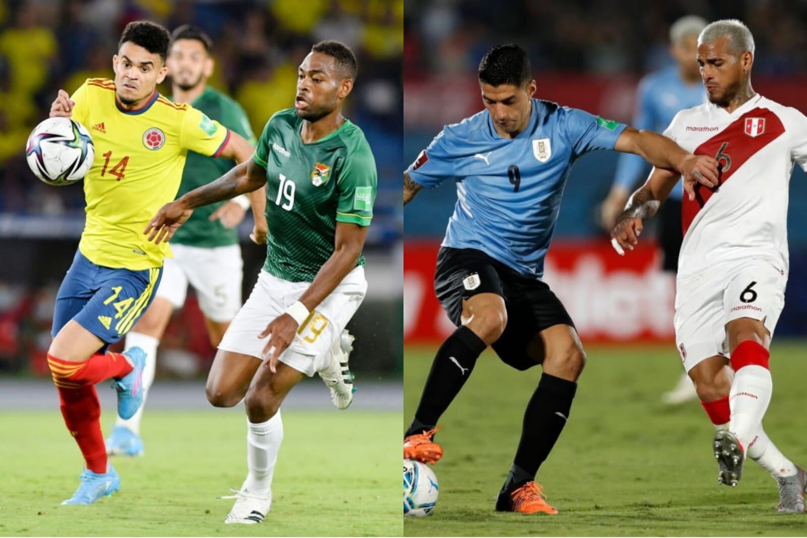 Colombia vs. Bolivia y Uruguay vs. Perú. Foto: Getty Images
