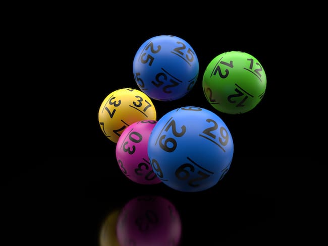 Lottery balls isolated on black background. 3d illustration