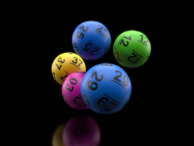 Lottery balls isolated on black background. 3d illustration