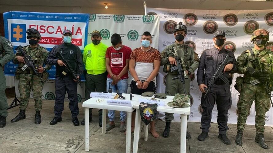 Los capturados fueron puestos a disposición de la Fiscalía para el respectivo proceso de judicialización . Foto: Cortesía