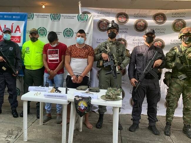 Los capturados fueron puestos a disposición de la Fiscalía para el respectivo proceso de judicialización . Foto: Cortesía