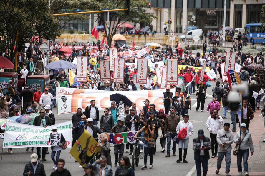 Marcha convocada a favor del Gobierno de Gustavo Petro y de las reformas que se están presentando (Foto: Colprensa - John Paz)