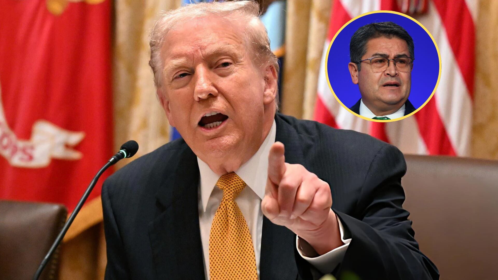 Donald Trump, presidente de los Estados Unidos, y Juan Orlando Hernández. FOTOS: Andy Buchanan - Pool/Getty Images