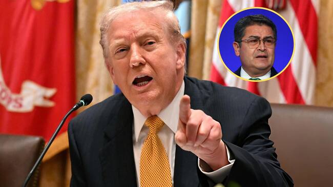 Donald Trump, presidente de los Estados Unidos, y Juan Orlando Hernández. FOTOS: Andy Buchanan - Pool/Getty Images