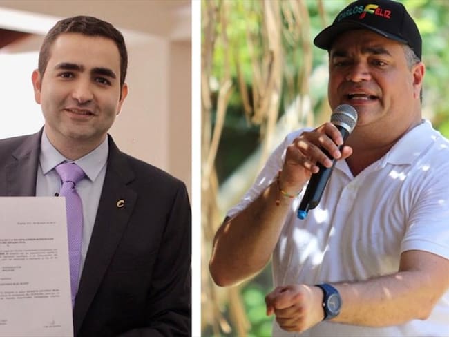 Vicente Blel Scaff, candidato del Partido Conservador y Carlos Feliz Monsalve, precandidato a la Gobernación. Foto: Tomadas de Twitter.