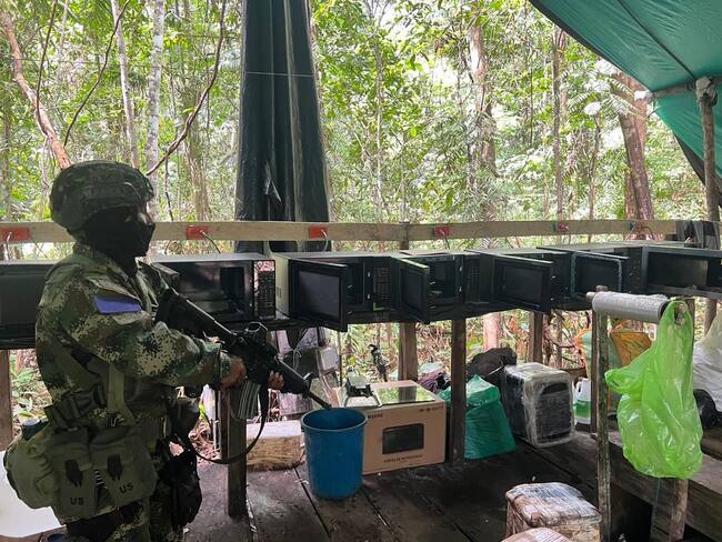 Laboratorio en Putumayo. Foto: Ejército Nacional