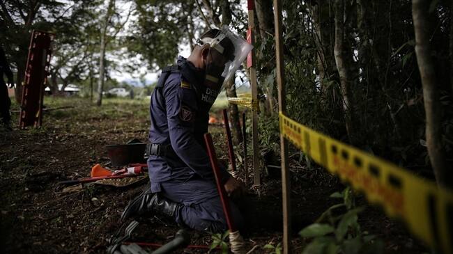 Más de dos toneladas de explosivos fueron incautados en Putumayo. Foto: Colprensa