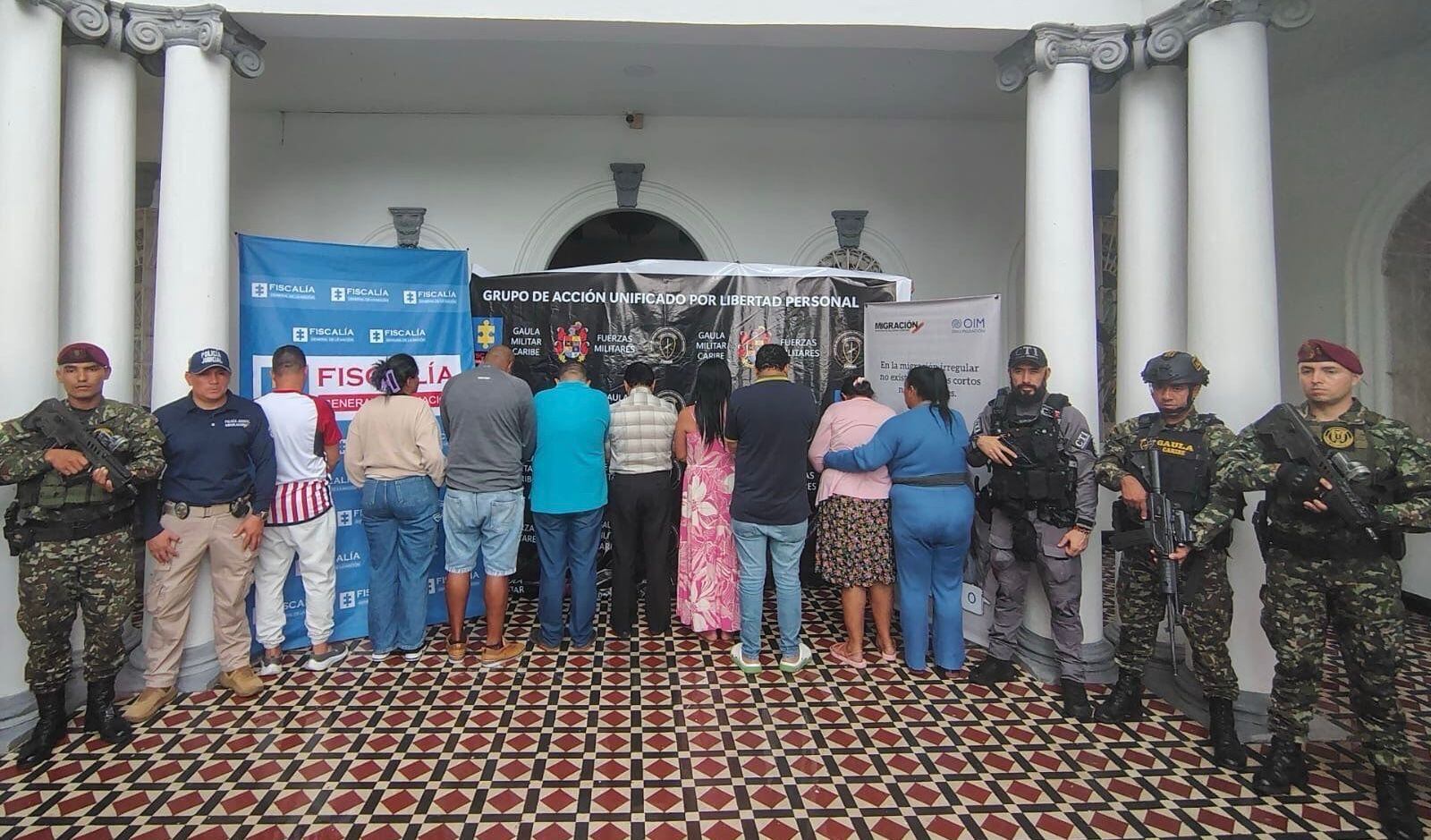 Once capturados en los operativos. Foto: Ejército Nacional.