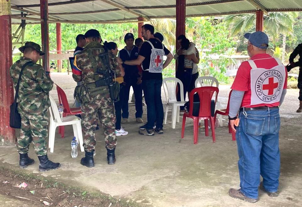 Liberación de secuestrados en Cauca. Foto: cortesía CICR Colombia