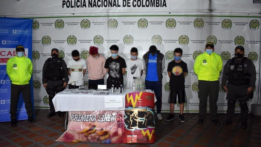 Capturados en Pereira. Foto: Policía Metropolitana de Pereira