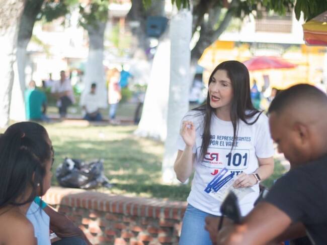 La aspirante al Congreso aseguró que el paro nacional fue una toma guerrillera. Foto: Instagram @juanitacatanomunoz