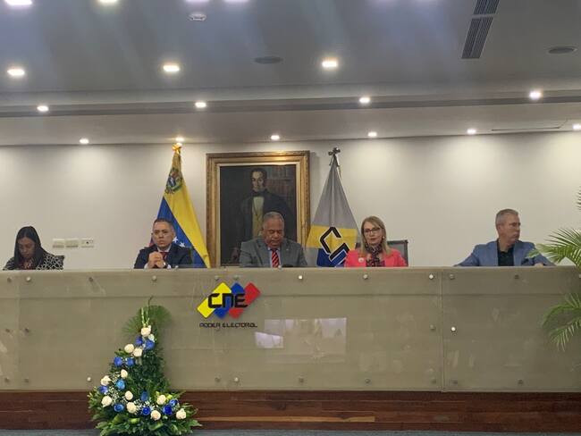 Rectores del CNE de Venezuela anuncian fecha de elección. Foto: Gabriela González.