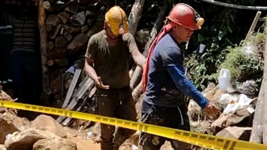 Rescatados los mineros que estaban atrapados en Marmato, Caldas. Foto: