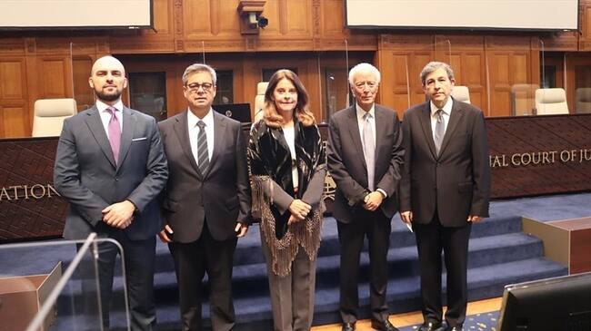 La vicepresidente y canciller Marta Lucía Ramírez acompaña al equipo de defensa de Colombia durante su última intervención. Foto: Colprensa / EXTERNOS