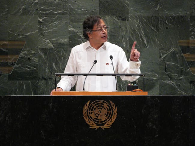 Gustavo Petro en su discurso de la Asamblea 80 de las Naciones Unidas (Cortesía: Presidencia)