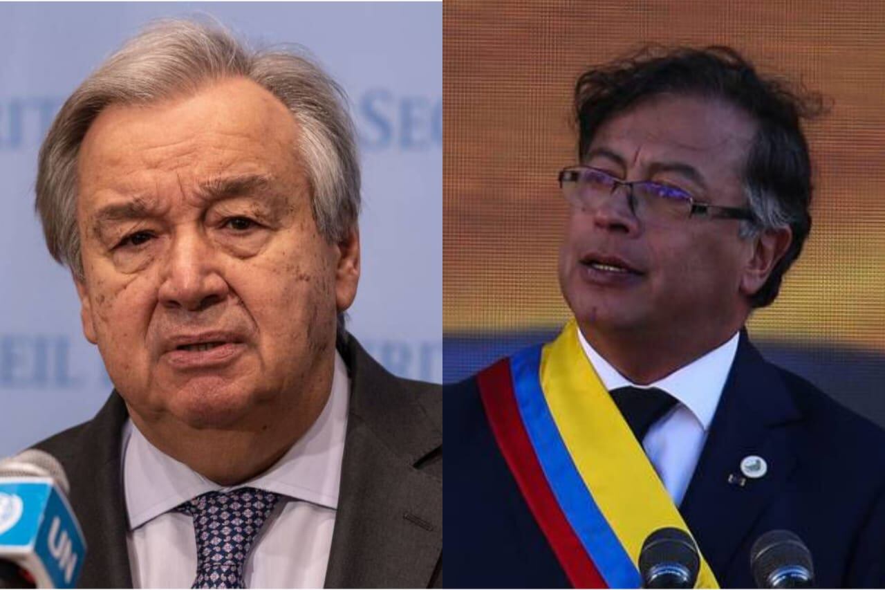 Antonio Guterres y Gustavo Petro.