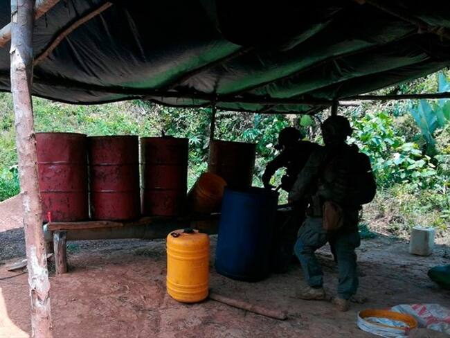 Destruyen cuatro laboratorios para el procesamiento de coca en Córdoba. Foto: Cortesía Policía