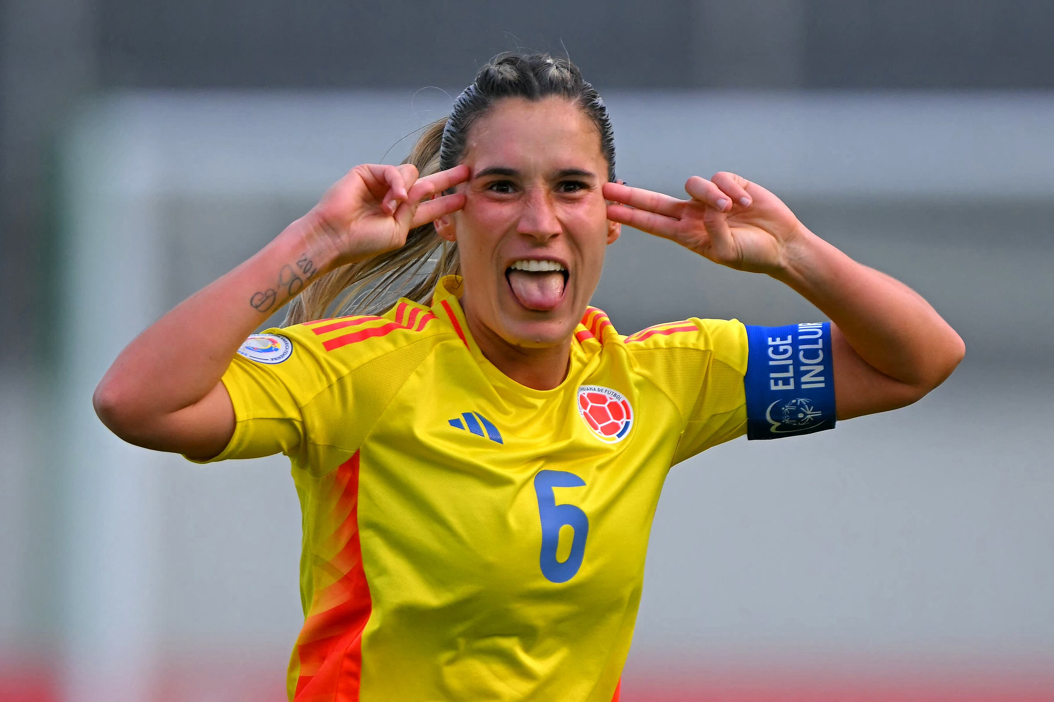 Daniela Montoya celebra su gol ante Bolivia en la Copa América Femenina Ecuador 2025. FOTO: Rodrigo BUENDIA