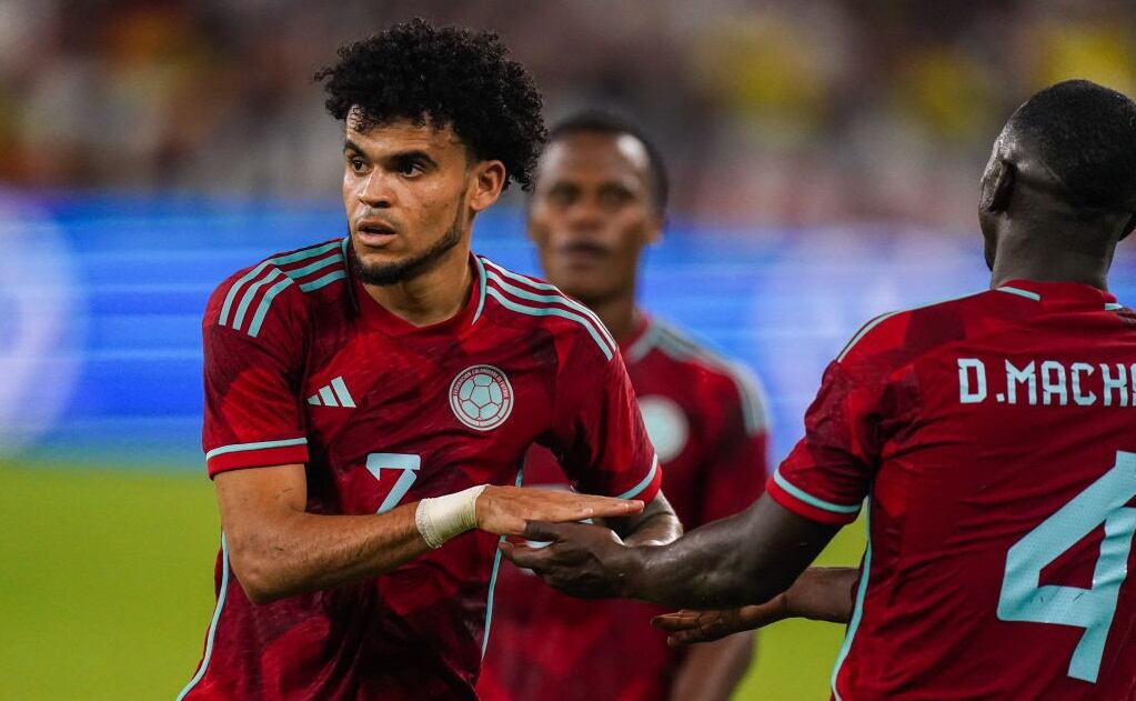 Luis Díaz, Jhon Arias y Deiver Machado. (Photo by Joris Verwijst/BSR Agency/Getty Images)