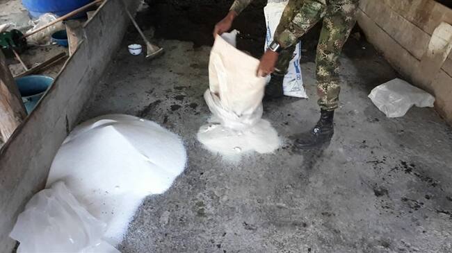 Golpe al narcotráfico y las finanzas del Eln en Almaguer, Cauca. Foto: Ejército