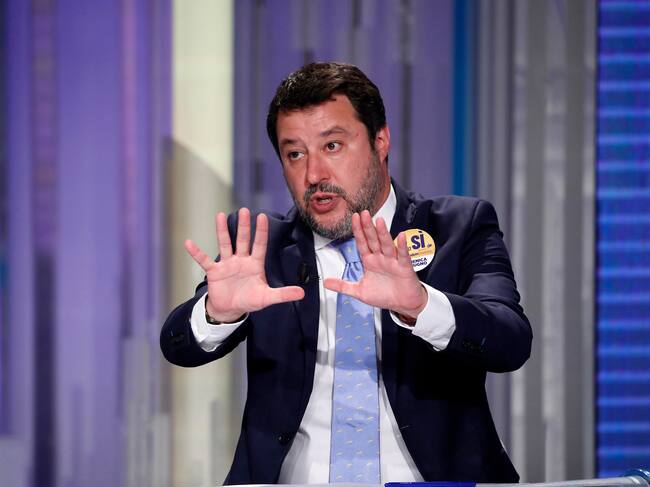 Italian secretary of Lega Nord Matteo Salvini guest at the tv broadcast Porta a Porta. Rome (Italy), May 24th, 2022 (Photo by Massimo Di Vita/Archivio Massimo Di Vita/Mondadori Portfolio via Getty Images)
