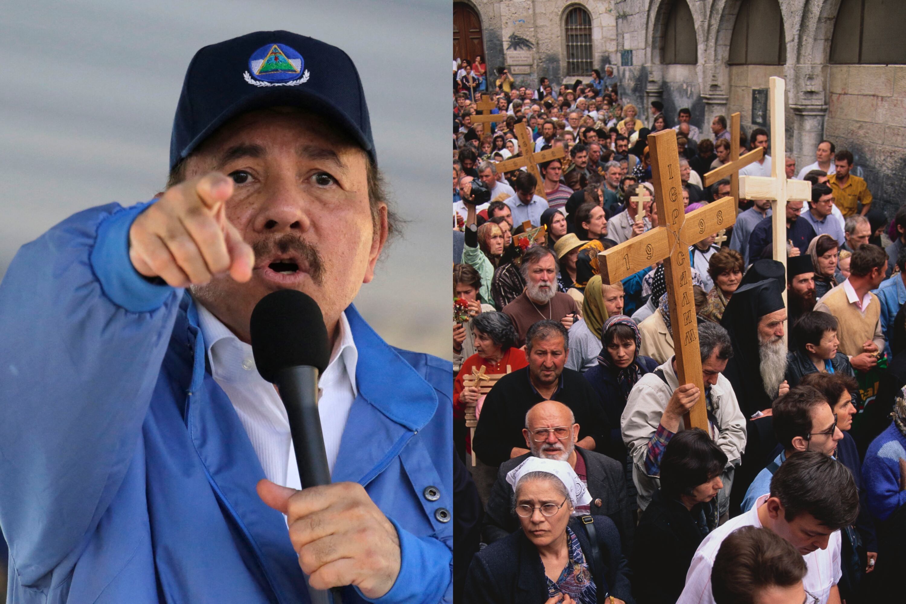 Daniel Ortega, presidente de Nicaragua y procesión religiosa | Fotos: GettyImages