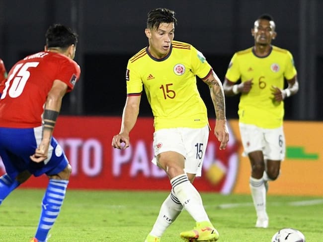 Matheus Uribe, jugador de la Selección Colombia ante Paraguay en Asunción. Foto: Colprensa-cortesía FCF