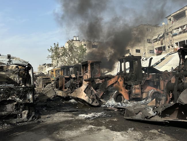 Ataque israelí en Gaza. Foto: EFE/Ahmad Awad