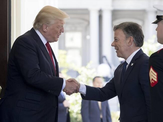Santos destaca &quot;estratégica alianza&quot; e invita a Trump a una Colombia &quot;en paz&quot;. Foto: Agencia EFE