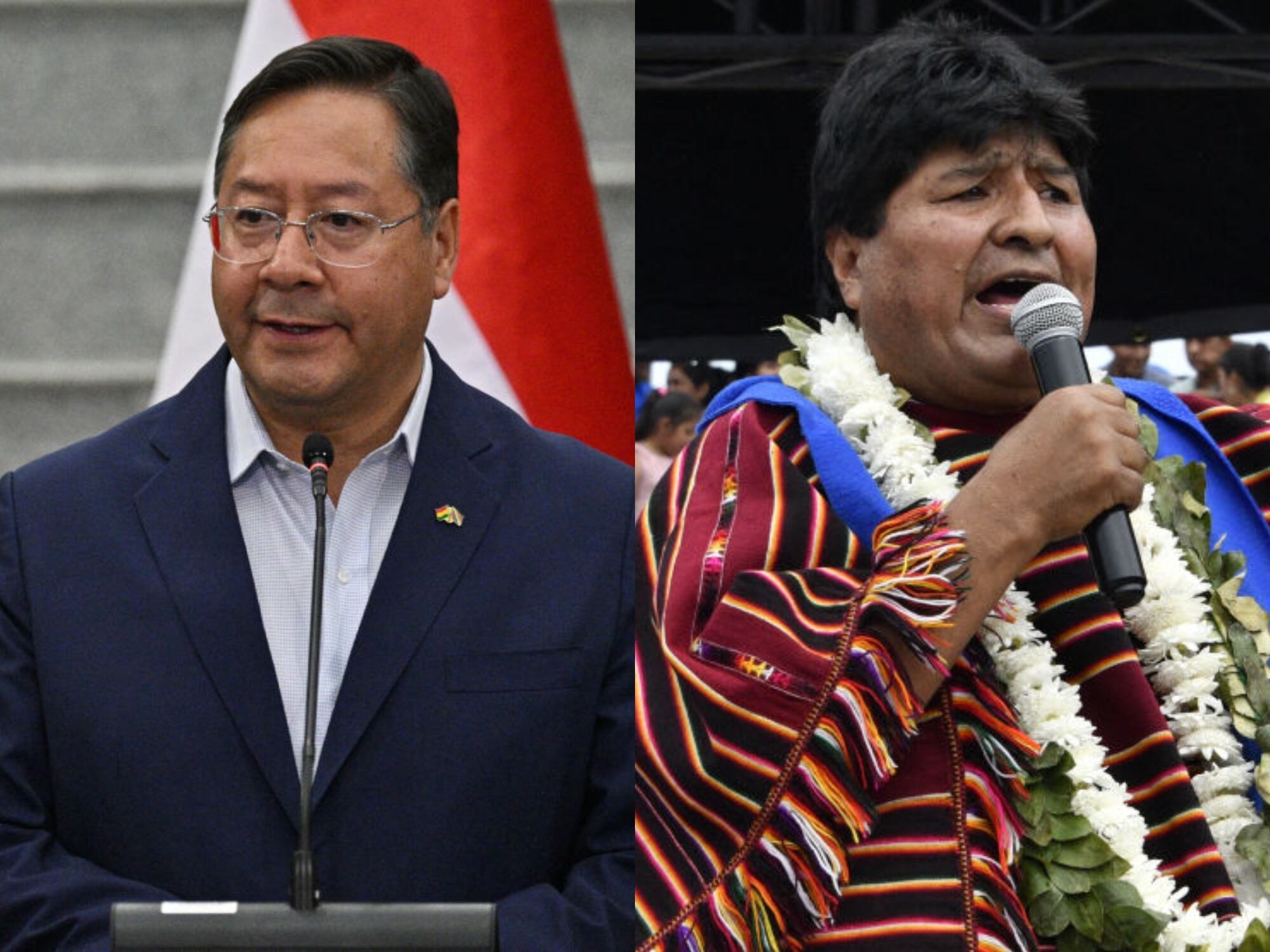 Luis Arce y Evo Morales. Fotos: Getty images
