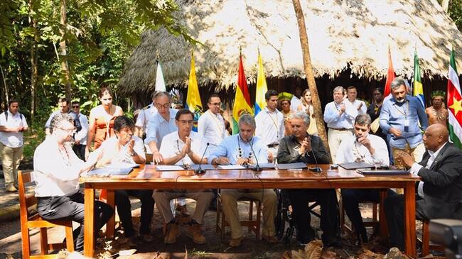 Colombia y 6 países más firman pacto por el Amazonas y piden apoyo internacional. Foto: Presidencia