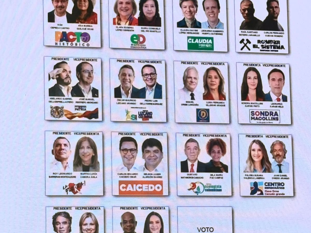 Este será el tarjetón oficial para las elecciones presidenciales del próximo 31 de mayo