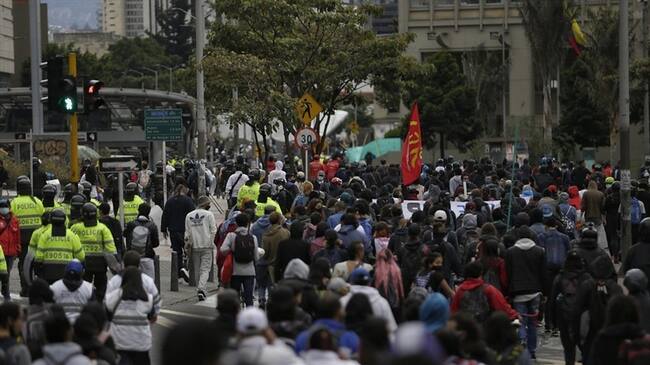 Disturbios en el centro de Bogotá. Foto: Colprensa