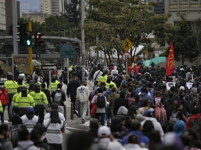 Disturbios en el centro de Bogotá. Foto: Colprensa