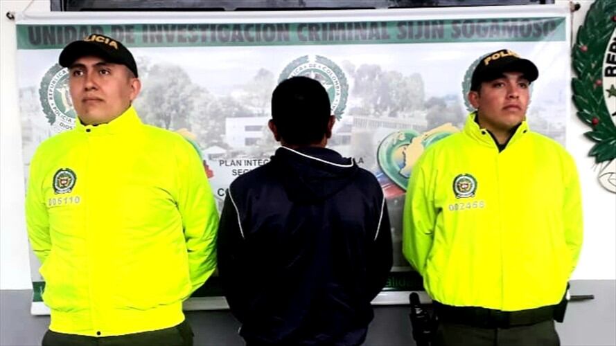 La Fiscalía le imputó al capturado el delito de hurto calificado y agravado. Foto: Policía de Boyacá