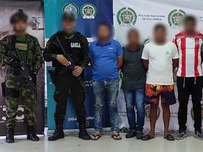 Capturan a seis presuntos extorsionistas del Clan del Golfo en Córdoba. Foto: Policía Nacional.